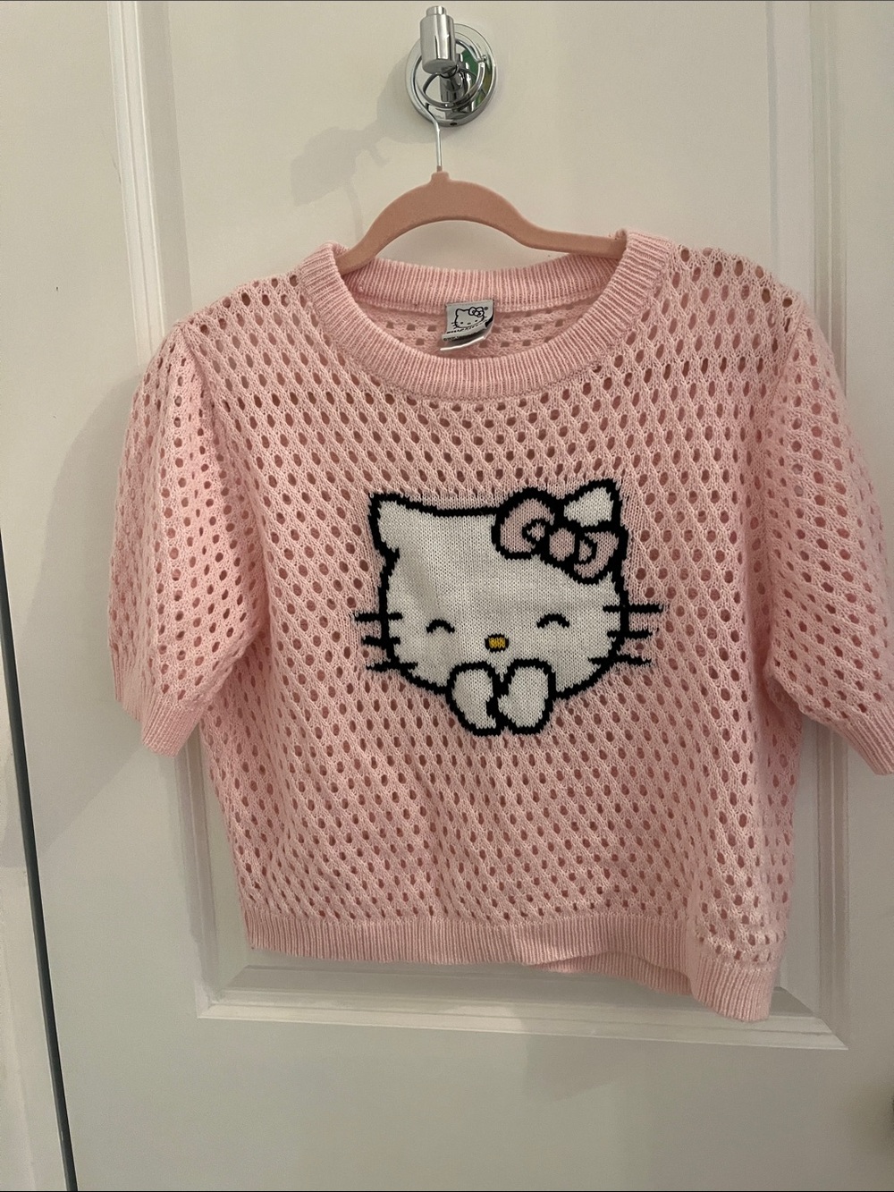 Hello Kitty Pink Openwork knit Women's XL